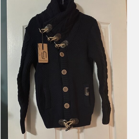 LEIF NELSON KNITTED JACKET TURTLENECK CARDIGAN SMALL NEW WITH TAGS - Picture 2 of 9